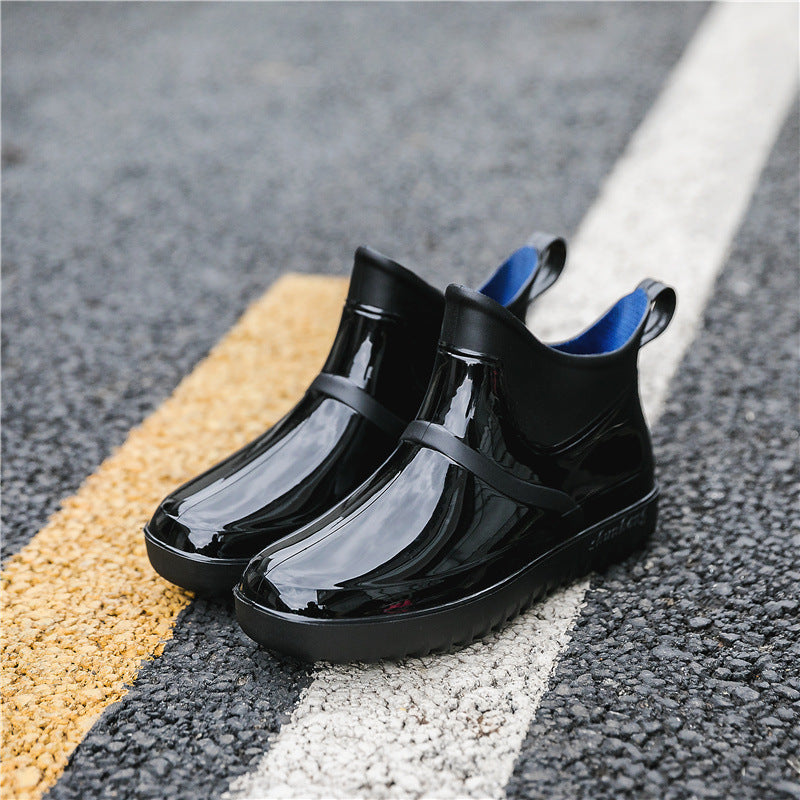 Womens Short Tube Velvet Rain Boots Waterproof Fashion