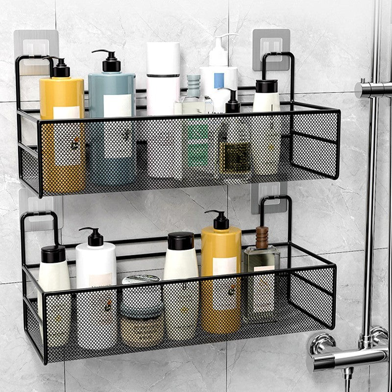 No-Drill Wall-Mounted Bathroom Shelf – Shower Shampoo Organizer & Toilet Accessories
