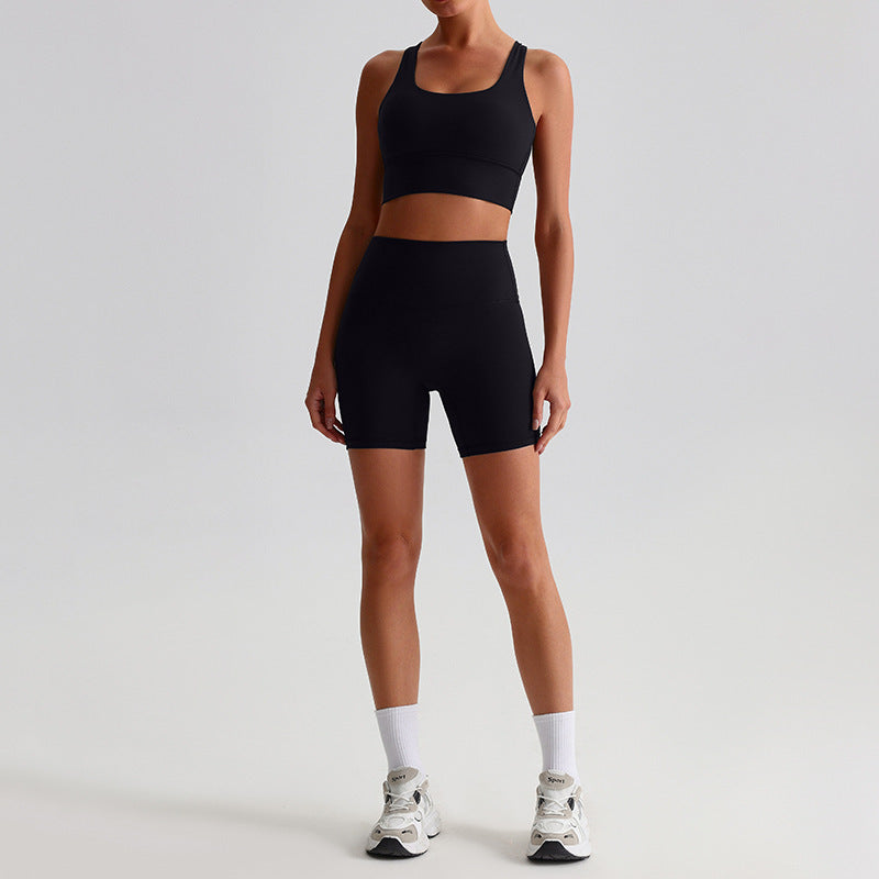 Women’s Sports Bra & High-Waist Biker Shorts 2-Piece Set