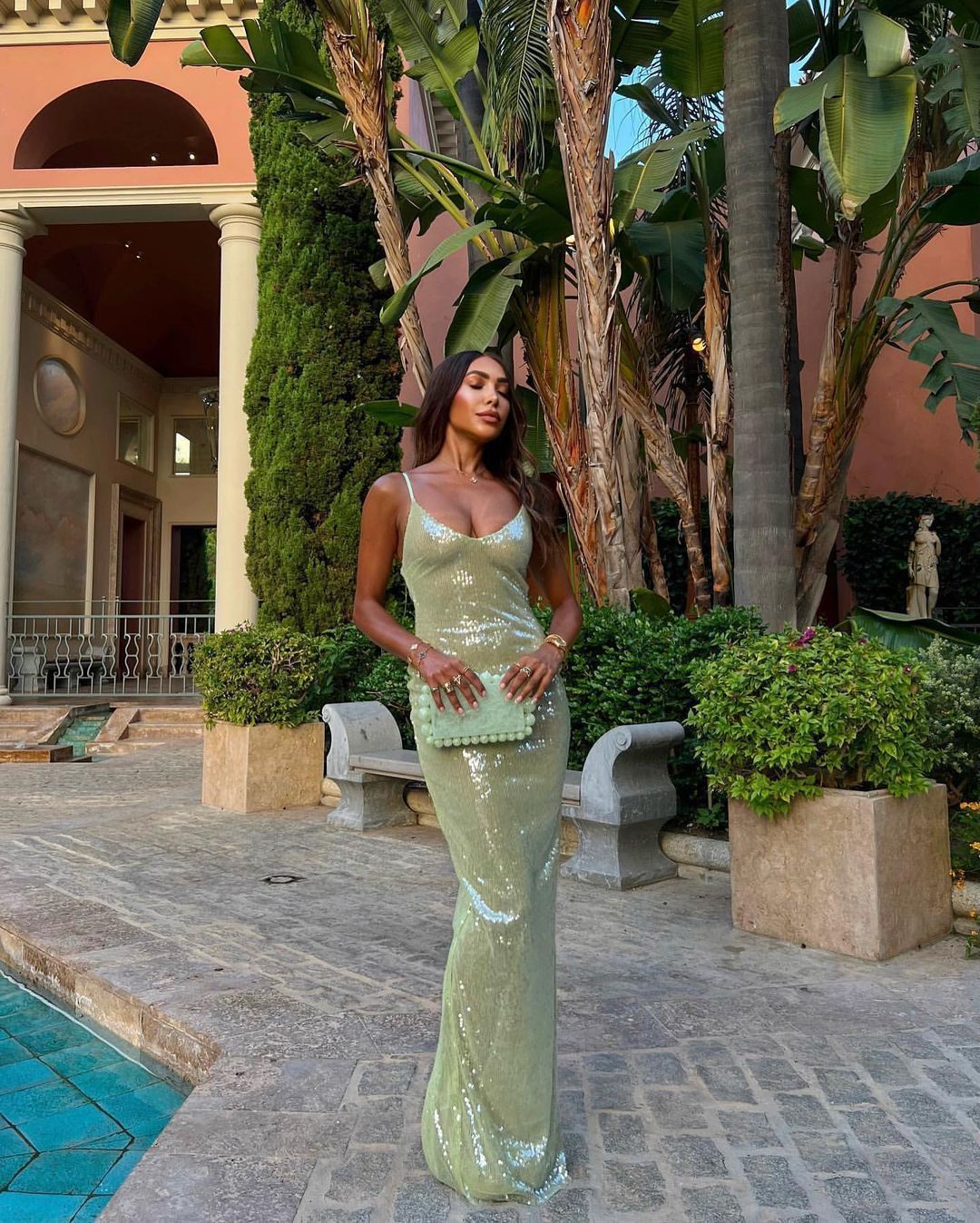 Sling Backless Slim Fit Sequins Formal Dress