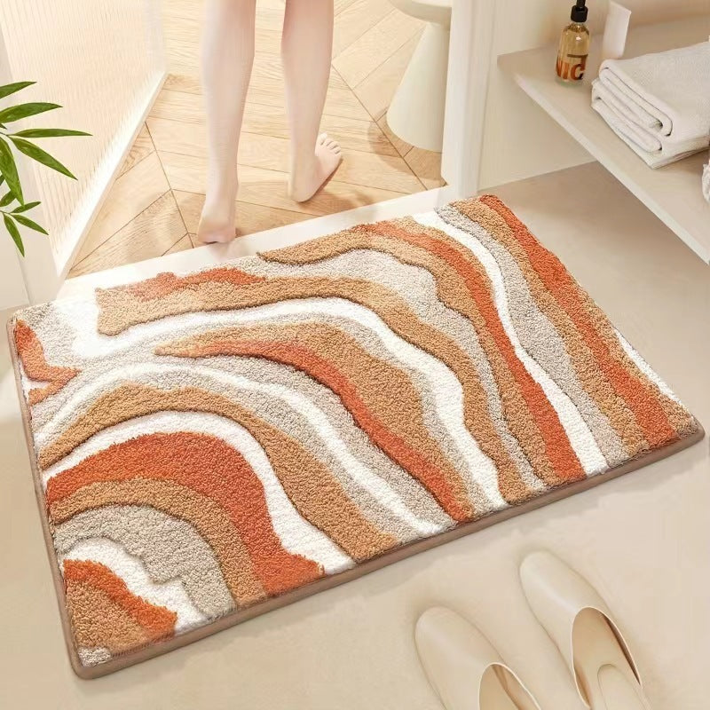 Bathroom Non-Slip Decorative Floor Mat – Cashmere-Like Absorbent and Stain-Resistant Carpet for Bathrooms