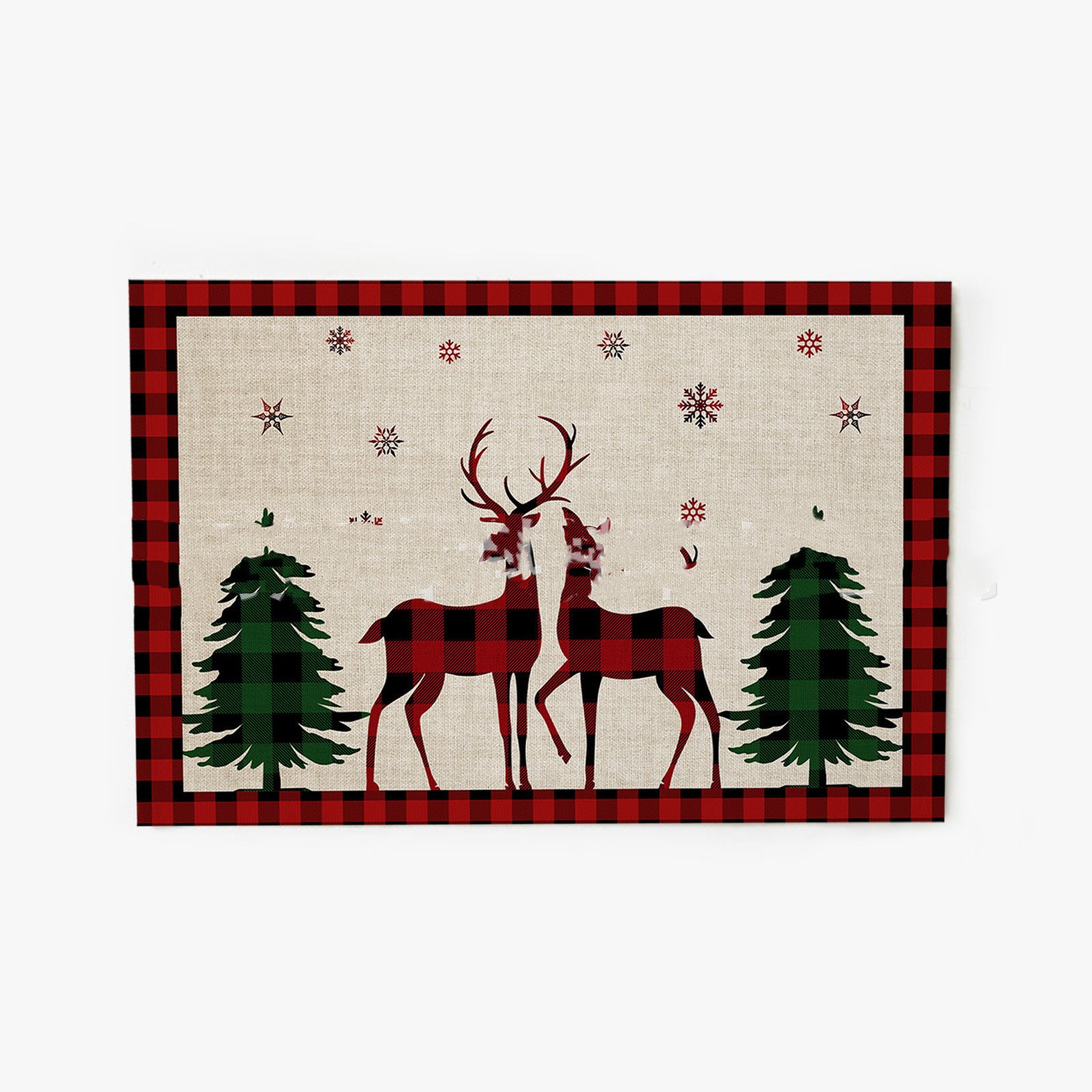 Haig Elk Christmas Tree Cotton And Linen Table Mat