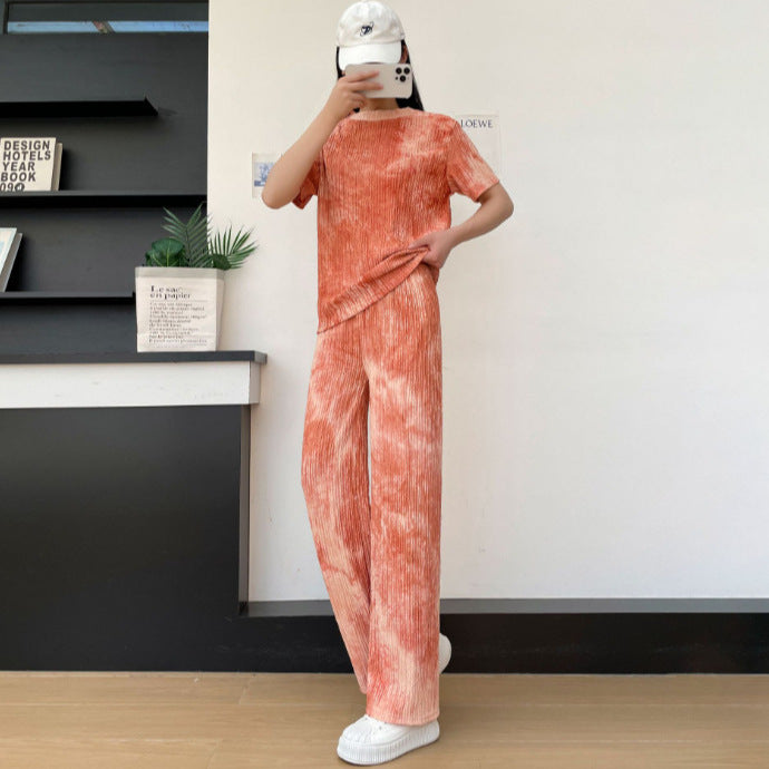 Unisex Gradient Polyester Lounge Set Slim Fit Homewear