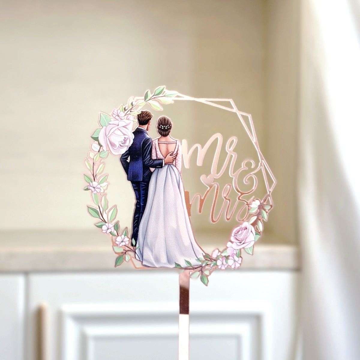 Stylish Ins-Style Colorful Acrylic Wedding Cake Decoration Plug-In