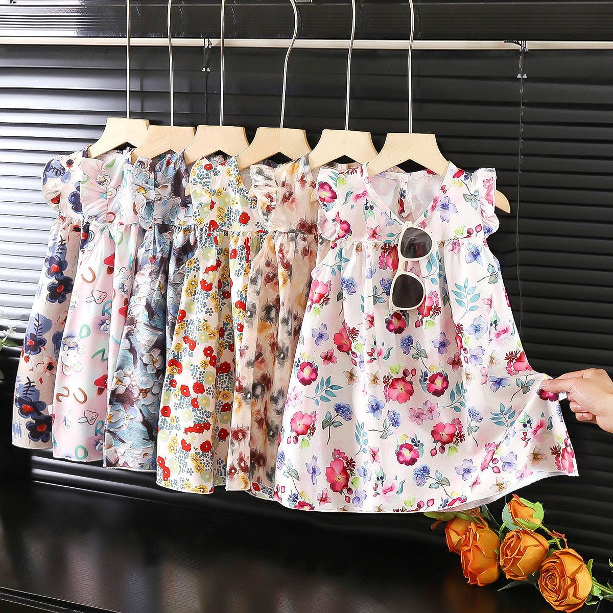 Children's Chiffon Floral Dress Children's Skirt