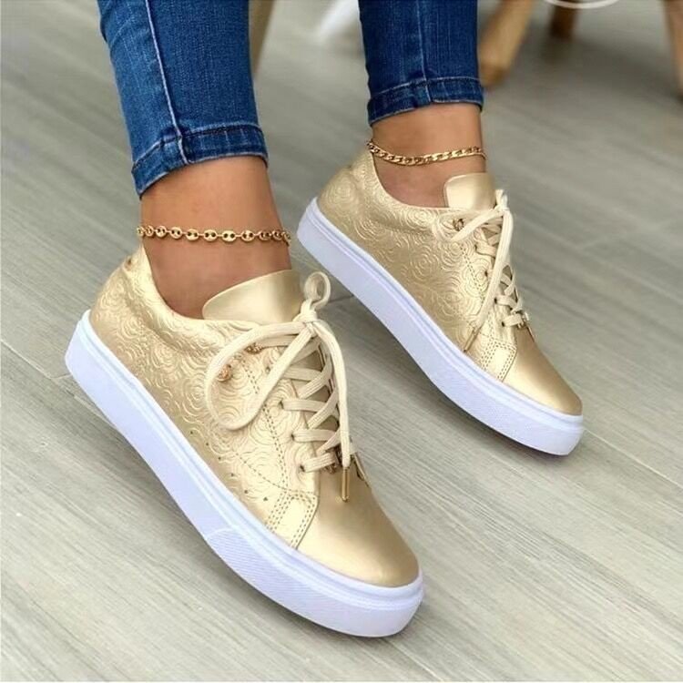 Casual Print Ladies Casual Shoes Front Lace-Up
