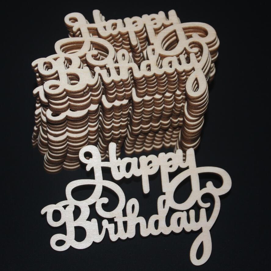 Woodchip Letters Wooden Happy Birthday Wooden