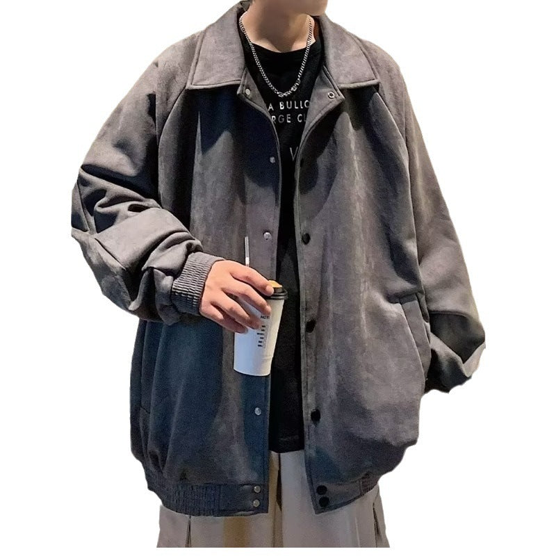 Suede Baseball Jacket Men's FallWinter Top