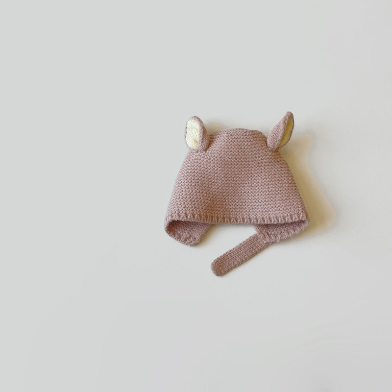 Baby Knitted Winter Hat – Warm Acrylic Dome Cap with Ear Protection for Infants