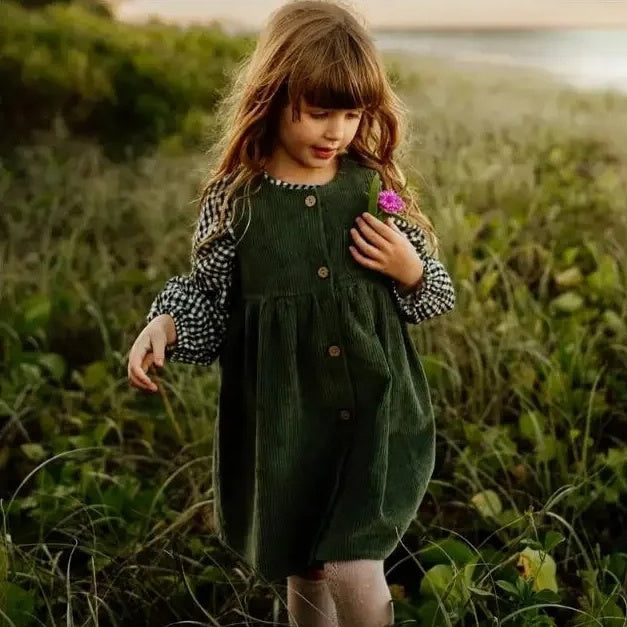 Girls Corduroy A Line Sleeveless Tank Casual Dress