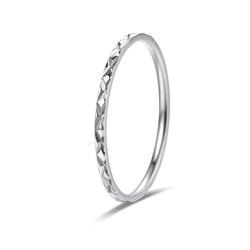 Korean Style Titanium Steel Simple Couple Ring