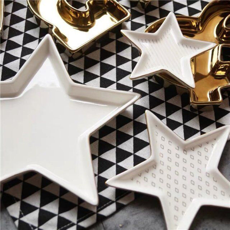 Home Pentagram-shaped Ceramic Key Storage Tray
