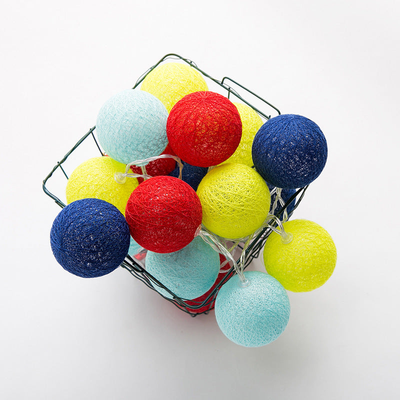 Cotton Ball Lighting Chain Festival Color Decoration