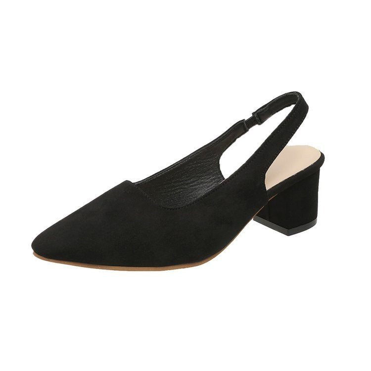 Chunky Heel Spring And Summer New Pointed High Heels For Women