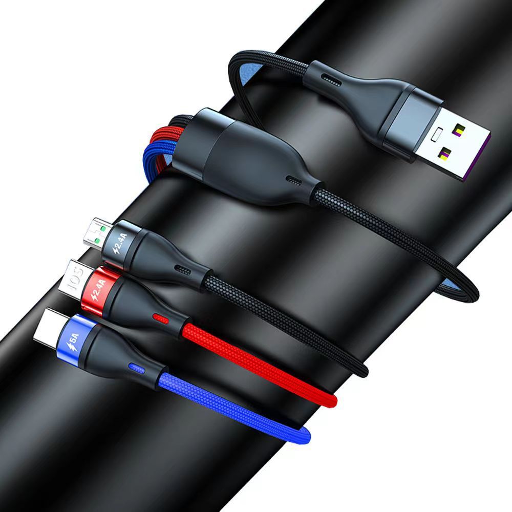 Three-in-one Mobile Phone Data Cable