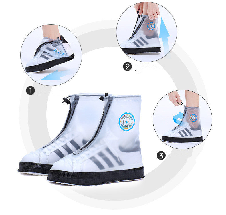 Outdoor Medium Sleeve Rainproof Shoe Cover Thickened And Wear-resistant