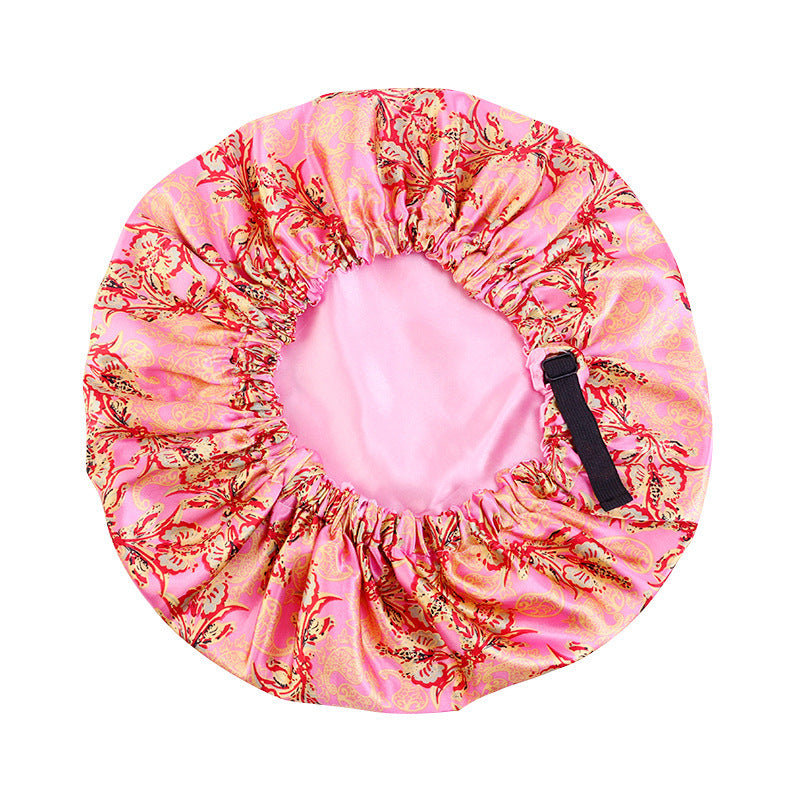 Printed Satin Double-Layer Adjustable Home Cap