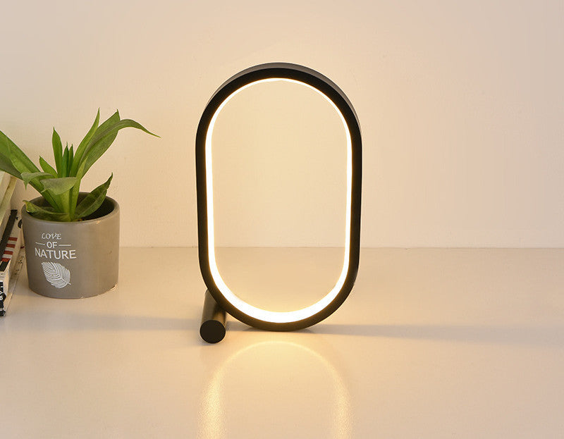 USB Plug-In Oval Acrylic Lamp – Touch Control Dimmable Modern Bedside & Desk LED Night Lamp