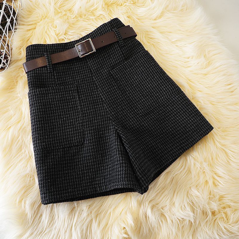 Women’s Wide-Leg PVC Shorts with Belt – Chic Streetwear Style
