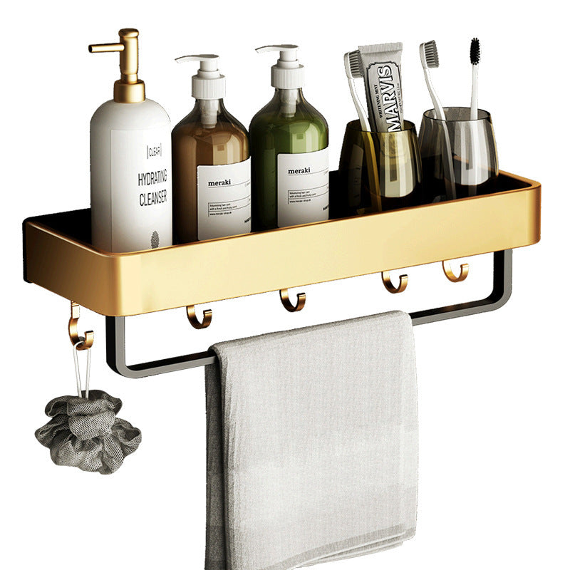 Perforated Bathroom Towel Storage Rack – Wall-Mounted, Drilled Installation