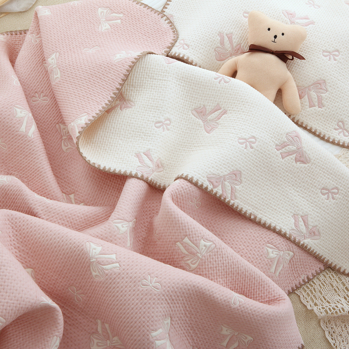 Multifunctional 100% Cotton Baby Bed Sheet and Blanket