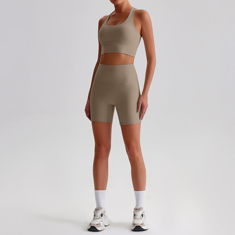 Women’s Sports Bra & High-Waist Biker Shorts 2-Piece Set