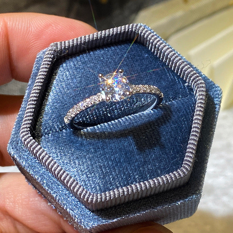 European And American Simple Zircon Engagement Wedding Ring
