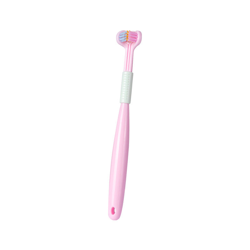 Three-Sided Macaron Soft Bristle Toothbrush – Deep Clean, Safe & Portable
