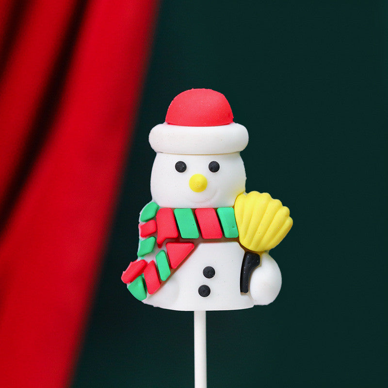 Santa Snowman Christmas Tree Card Birthday