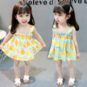Women's Cotton Lemon Suspender Princess Dress