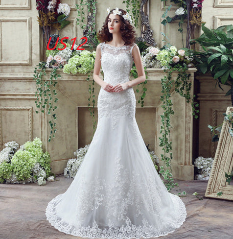Sexy Lace Mermaid Trailing Wedding Dress for Brides