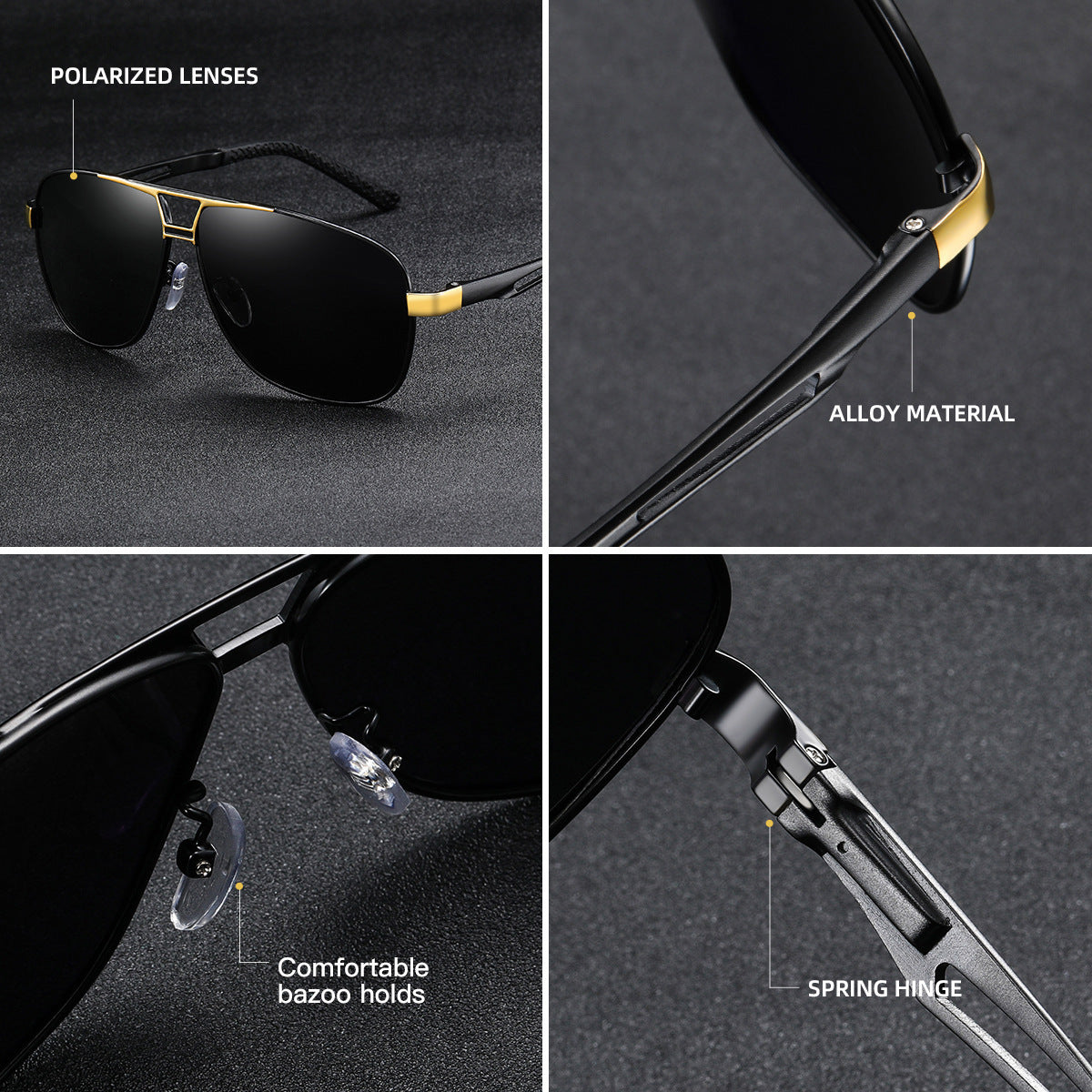 Metal Aviator Sunglasses – TAC Polarized Lenses