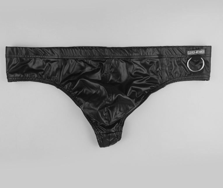 Men’s Sexy Thong – Imitation Leather Backless Underwear