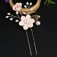 Pink 2 Flower Hairpin