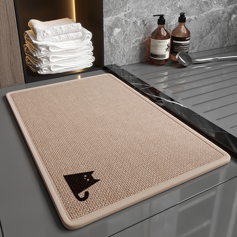Home Fashion Linen Non-Slip Bathroom Mats