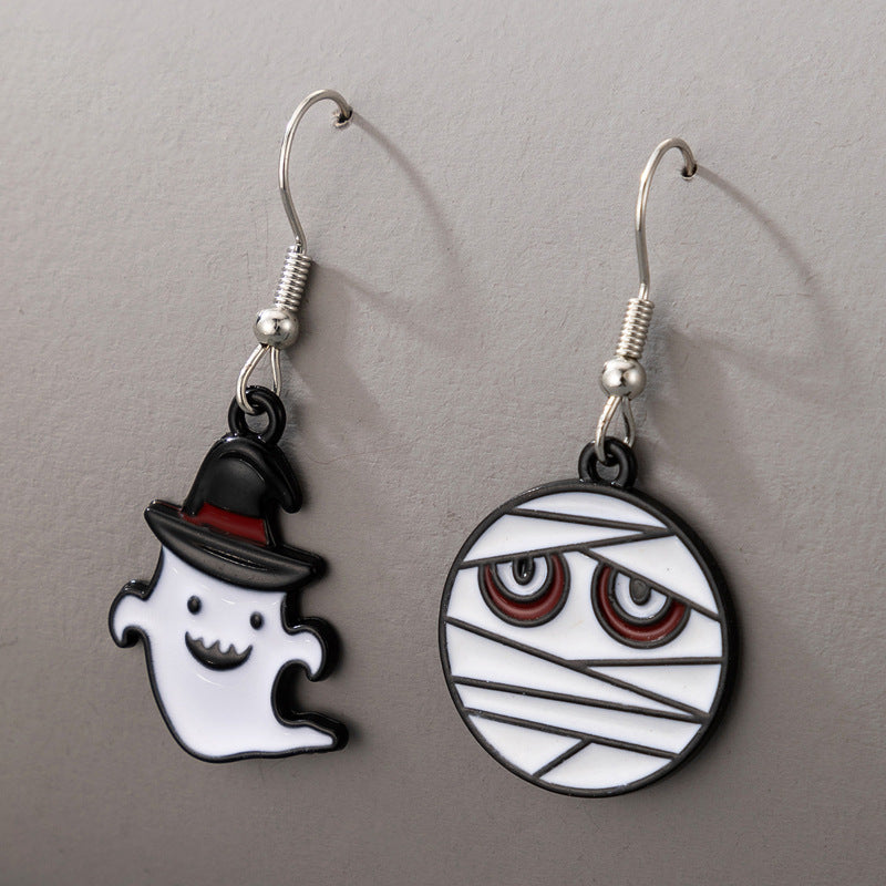 New Jewelry Halloween Funny And Fun Pumpkin Ghost Exaggerated Acrylic Earrings