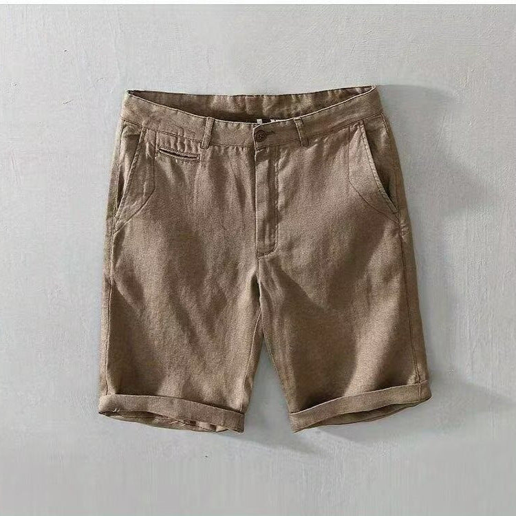 Men’s Solid Color Casual Shorts – Breathable Summer Fifth Pants