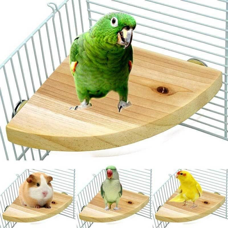 Solid Wood Jumping Platform – Bird Cage Standing Board Toy