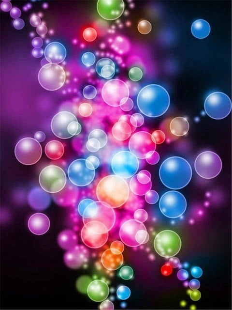 Colorful Bubble Diamond Round Wall Art Living Room Decorative Painting