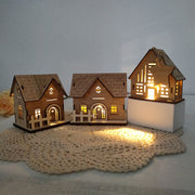 Christmas Wooden Luminous Cabin Holiday Ornaments