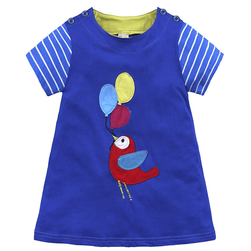 Girls' Skirt Cartoon Printed Cotton Dress