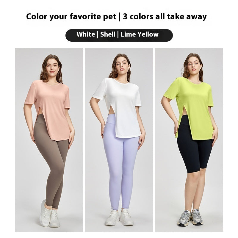 Plus Size Short-sleeved Women's T-shirt Loose Thin Yoga Wear