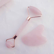 Natural Powder Crystal Jade Roller Beauty Face-lifting Double-head Massager
