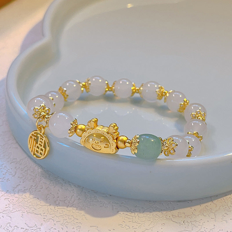 Niche Girlfriends Ice Crack Floral Glazed Bracelet