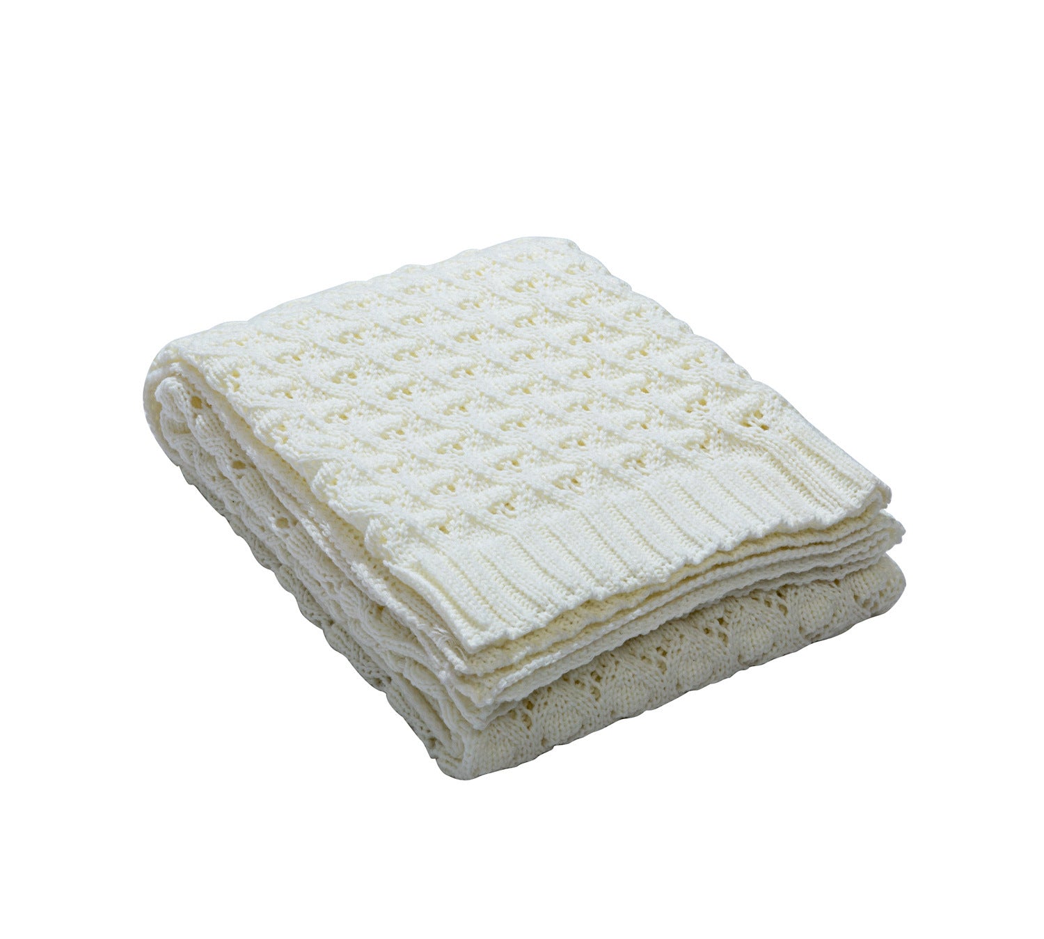 Nordic Style Solid Color Chenille Acrylic Knitted Diamond Hole Sofa Blanket