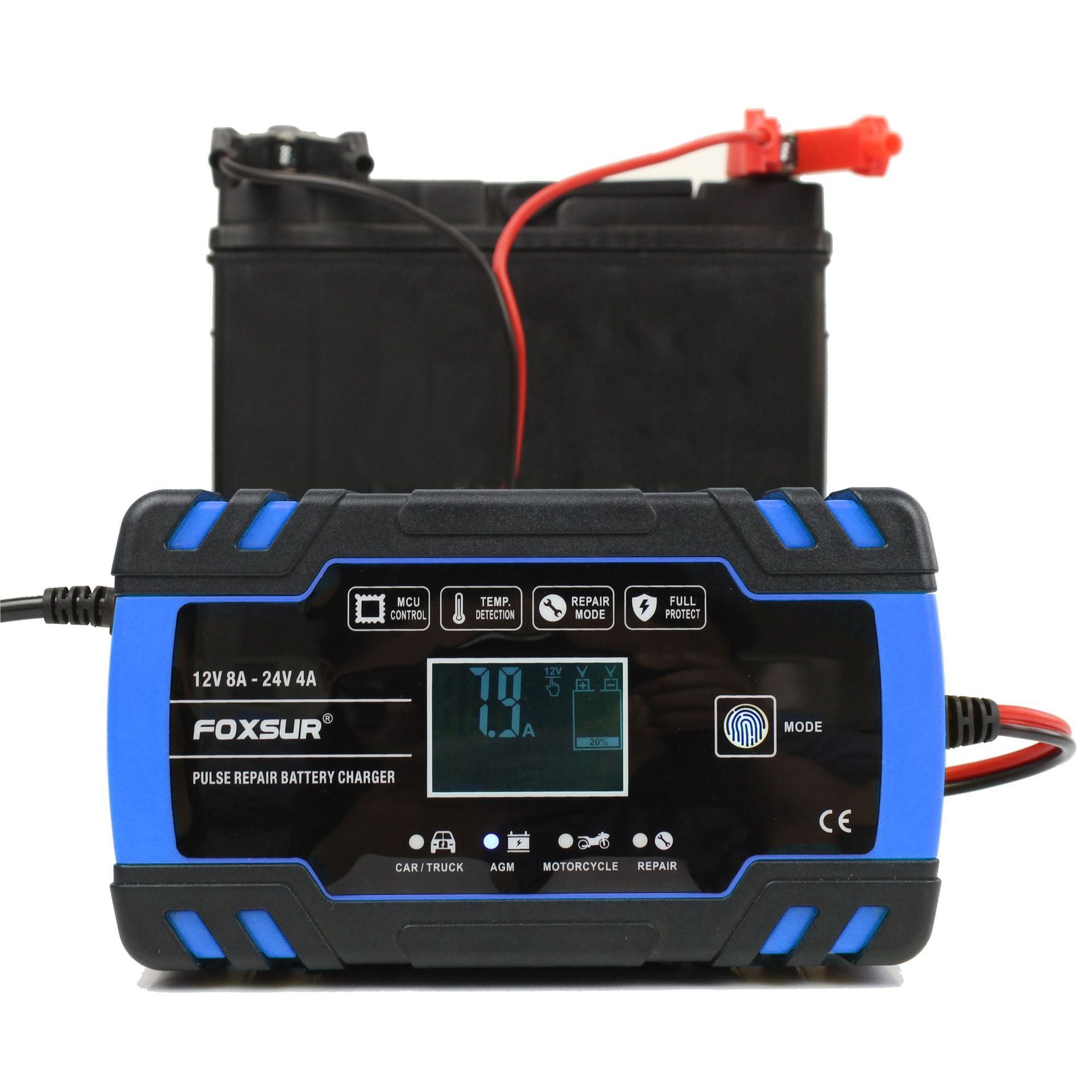 Universal 12V/24V Charger for Motorcycles, Cars & Trucks