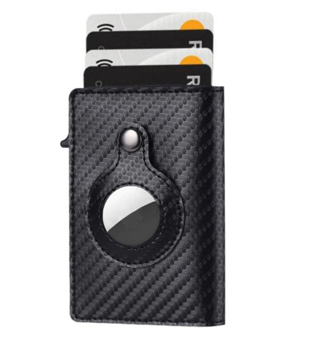 Men's Slim Leather AirTag Wallet – Anti-Theft RFID Multi-Functional Card Holder