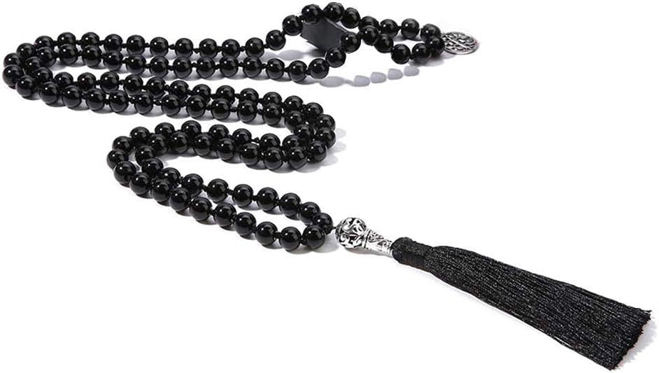 108 PCs 8mm Handmade Knotted Beaded Necklace
