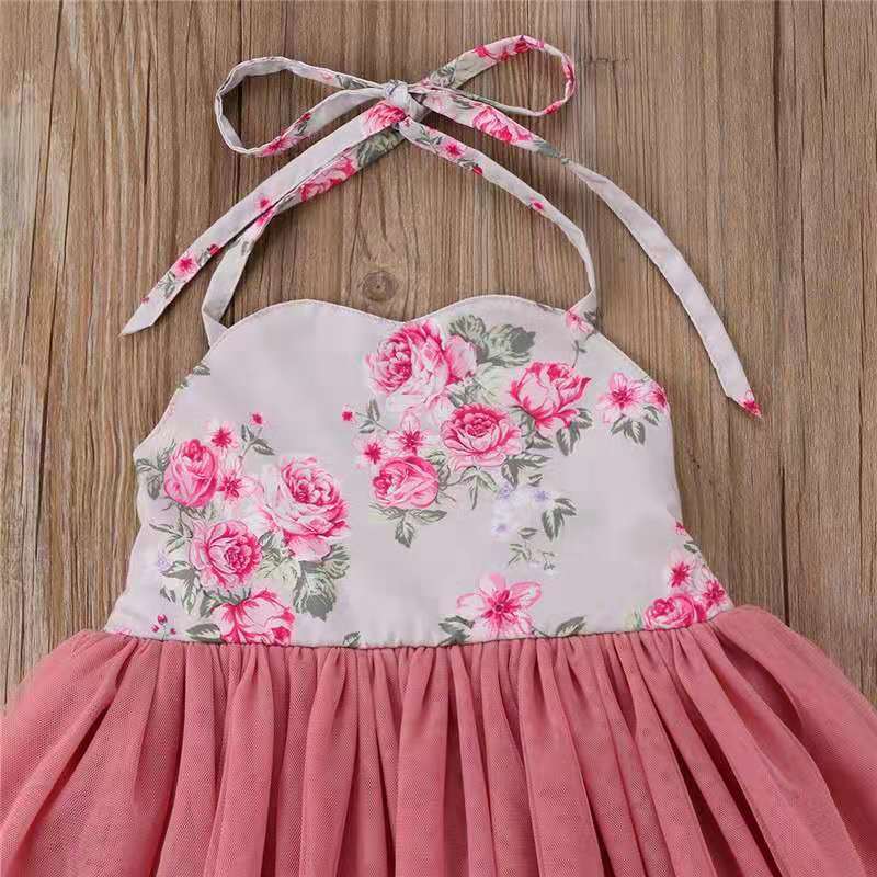 Flower Print Suspender Princess Dress