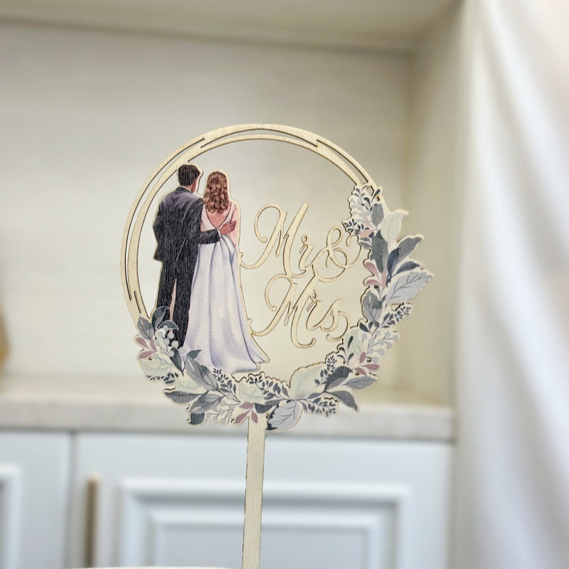 Stylish Ins-Style Colorful Acrylic Wedding Cake Decoration Plug-In